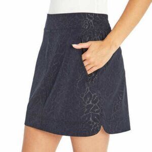 Orvis Embossed Travel Pull On Active Skort Skirt Black Floral Women XL Pockets